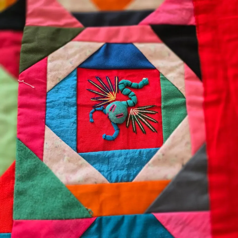 Vintage bai jia bei – a “one hundred families quilt” from Northern China.